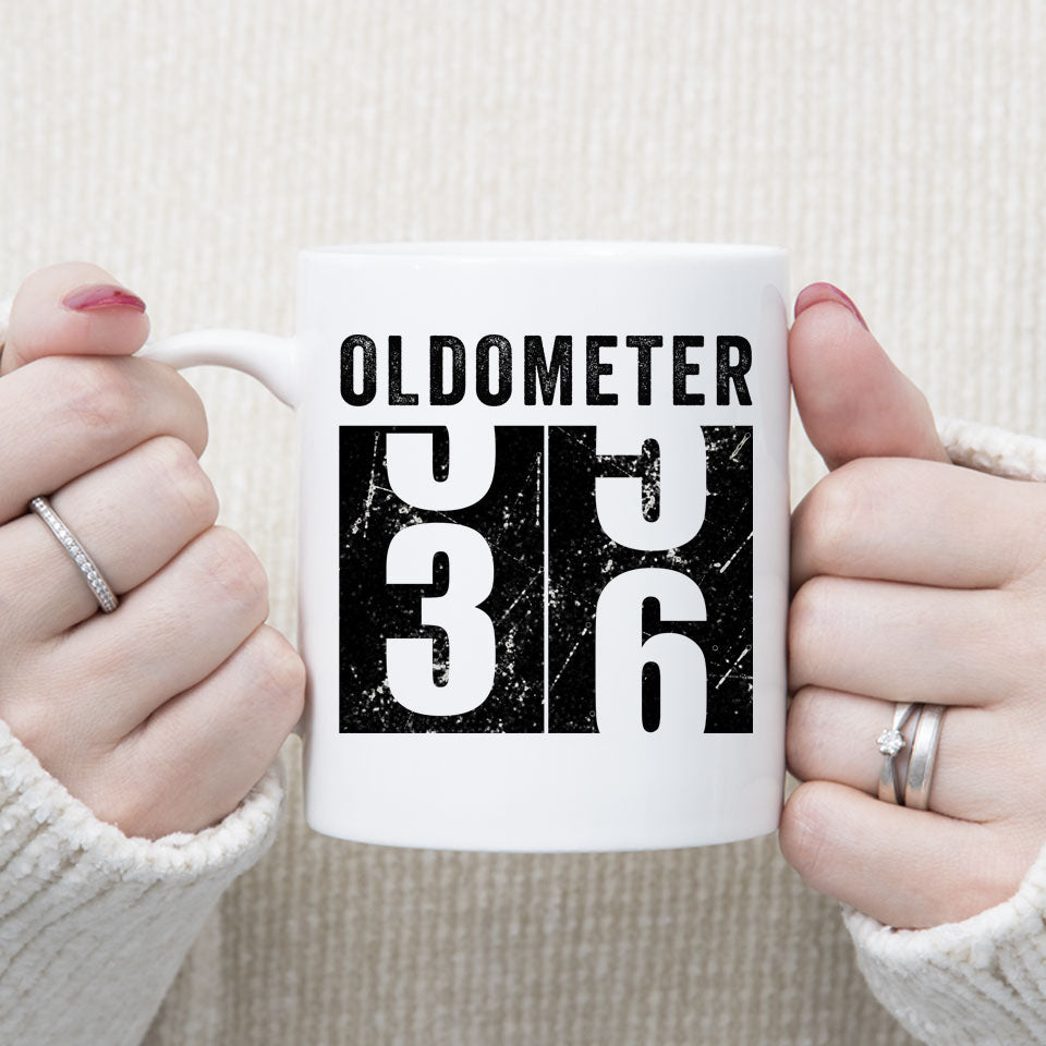 Oldometer 36 Mug, Turning 36 Mug, 36th Birthday Gift, 36 years Old Gift
