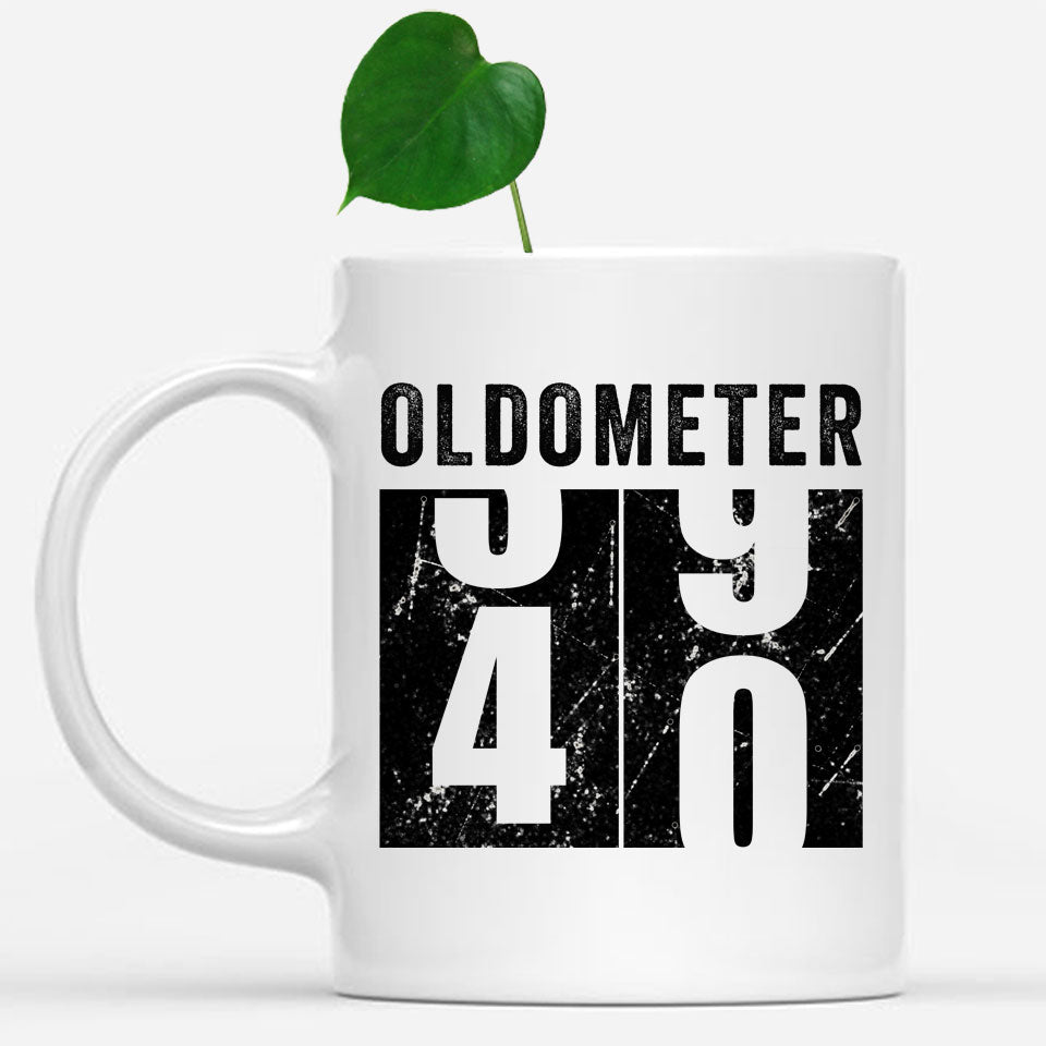 Oldometer 40 Mug, Turning 40 Mug, 40th Birthday Gift, 40 years Old Gift