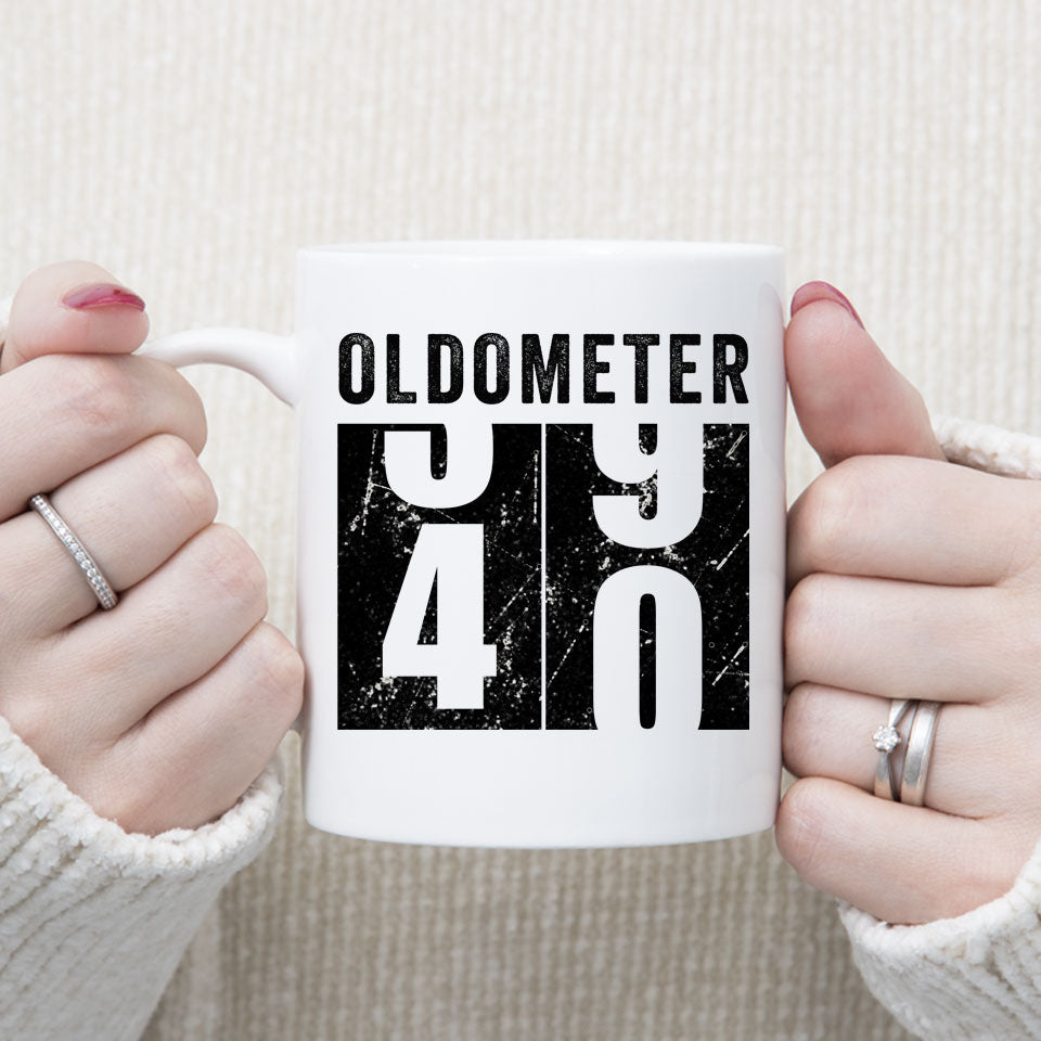 Oldometer 40 Mug, Turning 40 Mug, 40th Birthday Gift, 40 years Old Gift