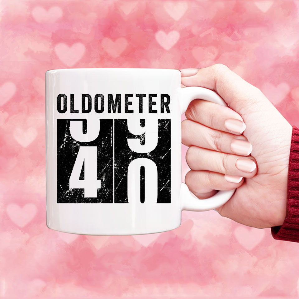 Oldometer 40 Mug, Turning 40 Mug, 40th Birthday Gift, 40 years Old Gift