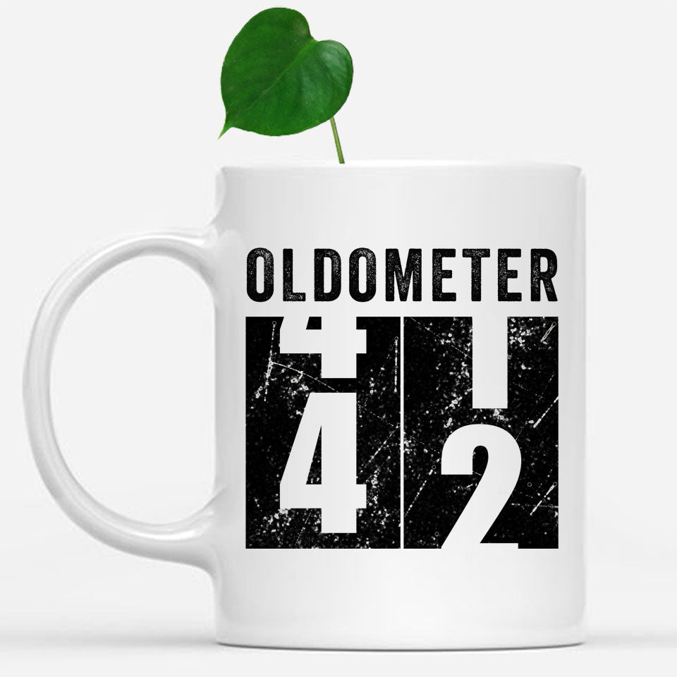 Oldometer 42 Mug, Turning 42 Mug, 42nd Birthday Gift, 42 years Old Gift