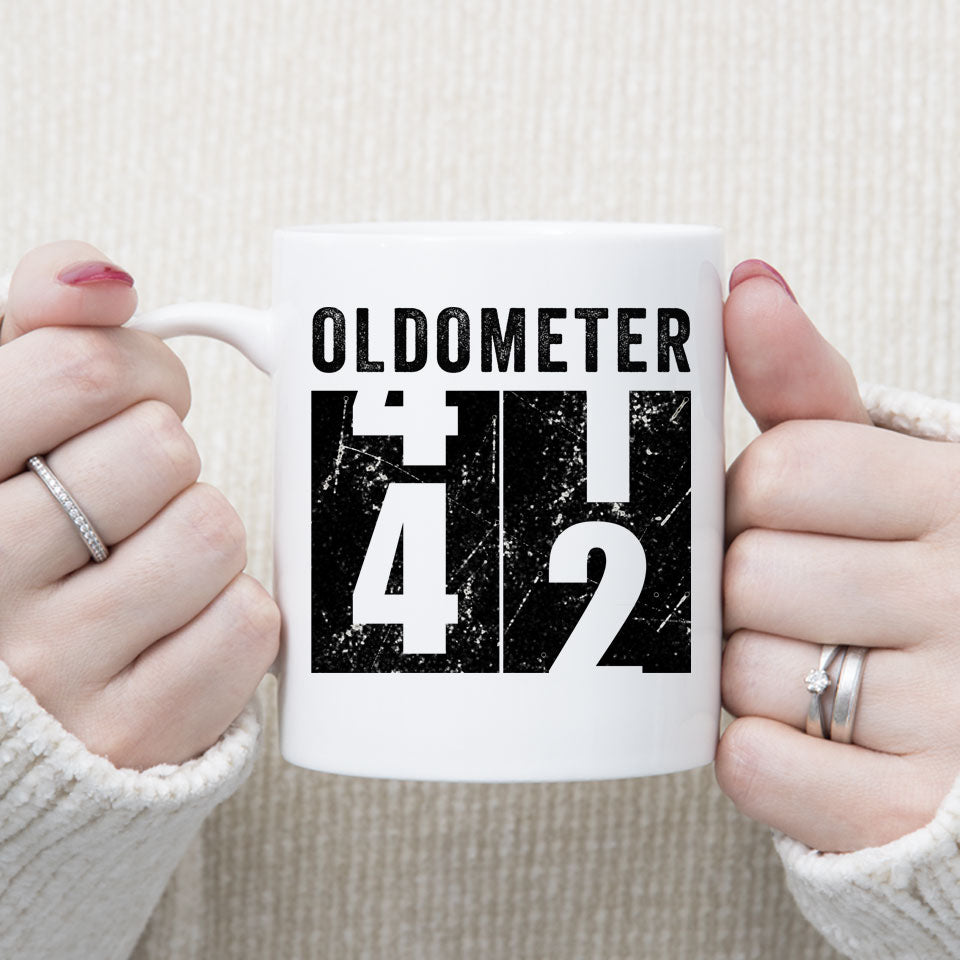 Oldometer 42 Mug, Turning 42 Mug, 42nd Birthday Gift, 42 years Old Gift