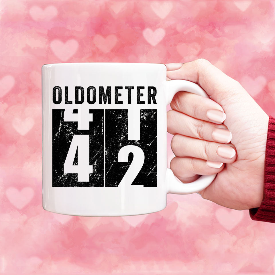 Oldometer 42 Mug, Turning 42 Mug, 42nd Birthday Gift, 42 years Old Gift