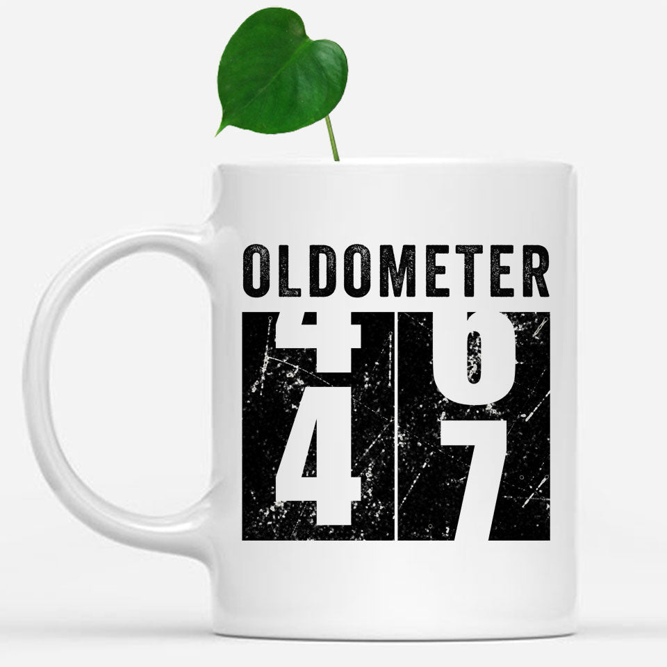 Oldometer 47 Mug, Turning 47 Mug, 47th Birthday Gift, 47 years Old Gift