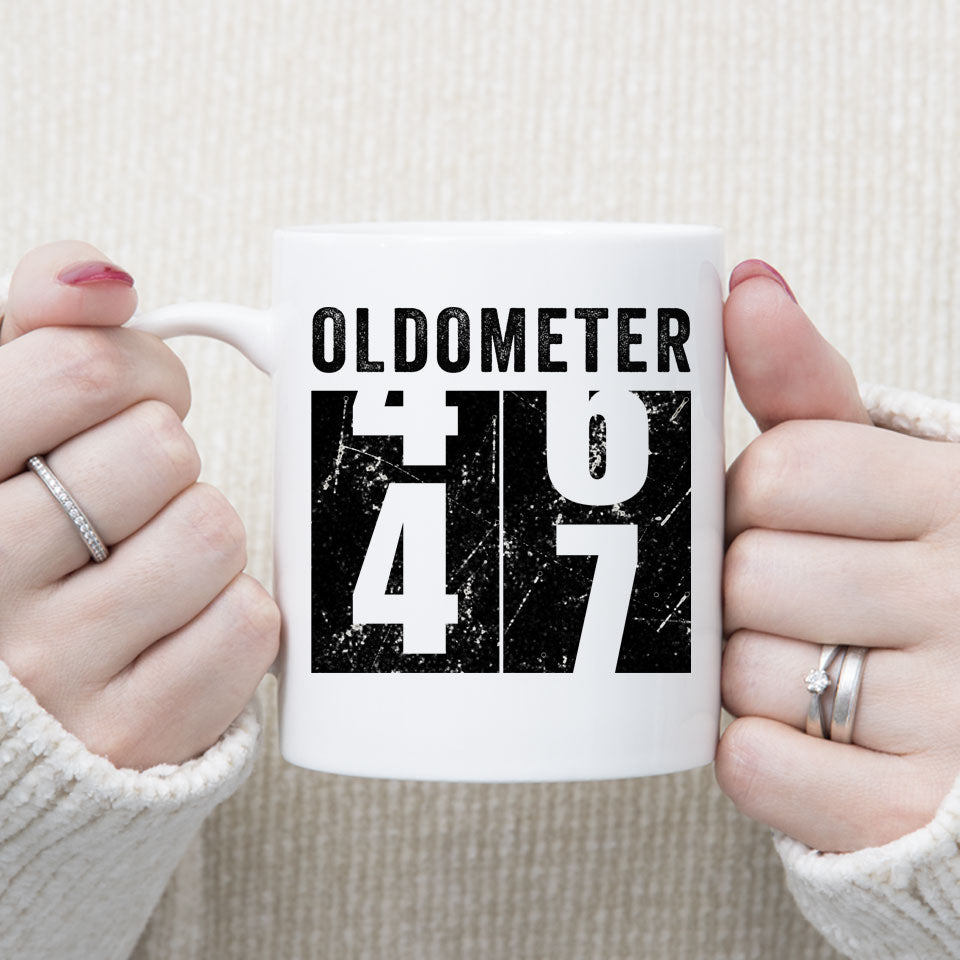 Oldometer 47 Mug, Turning 47 Mug, 47th Birthday Gift, 47 years Old Gift