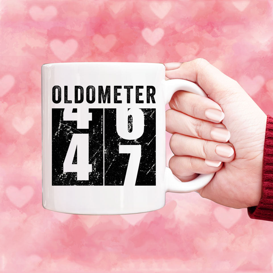 Oldometer 47 Mug, Turning 47 Mug, 47th Birthday Gift, 47 years Old Gift