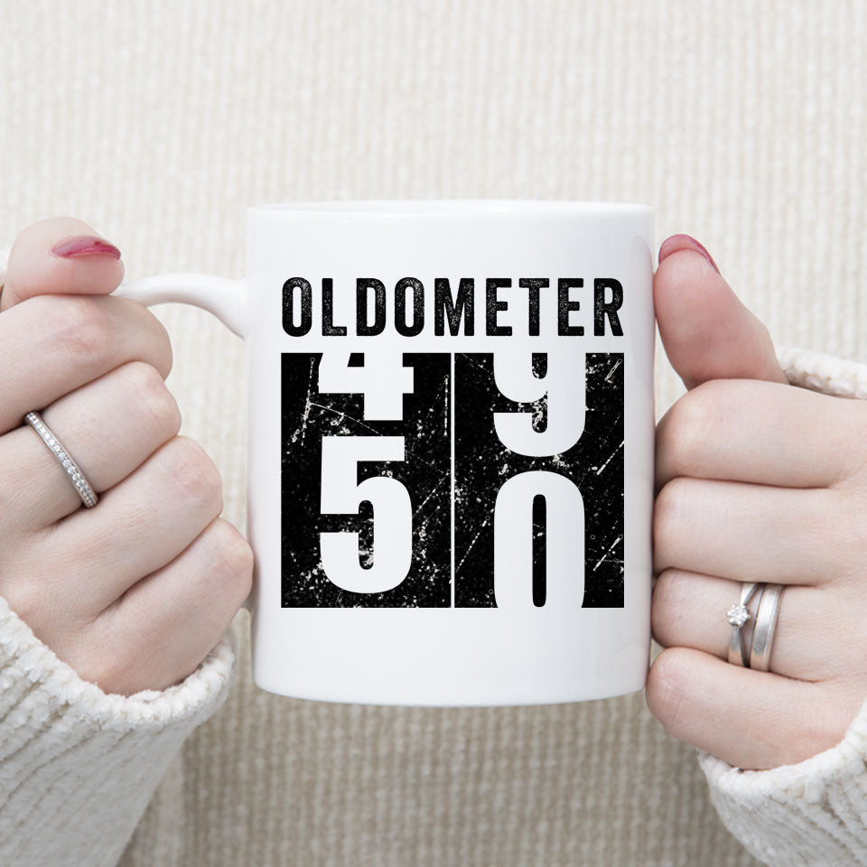 Oldometer 50 Mug, Turning 50 Mug, 50th Birthday Gift, 50 years Old Gift