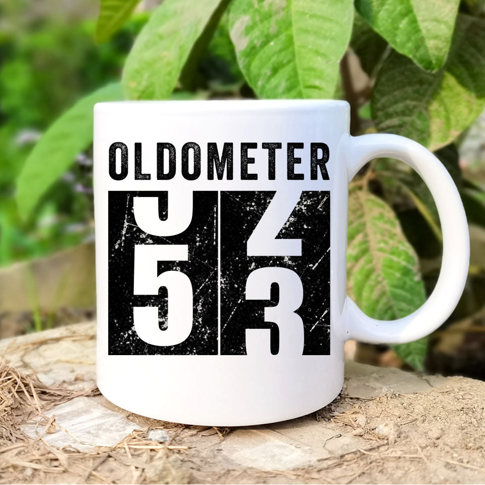 Oldometer 53 Mug, Turning 53 Mug, 53rd Birthday Gift, 53 years Old Gift