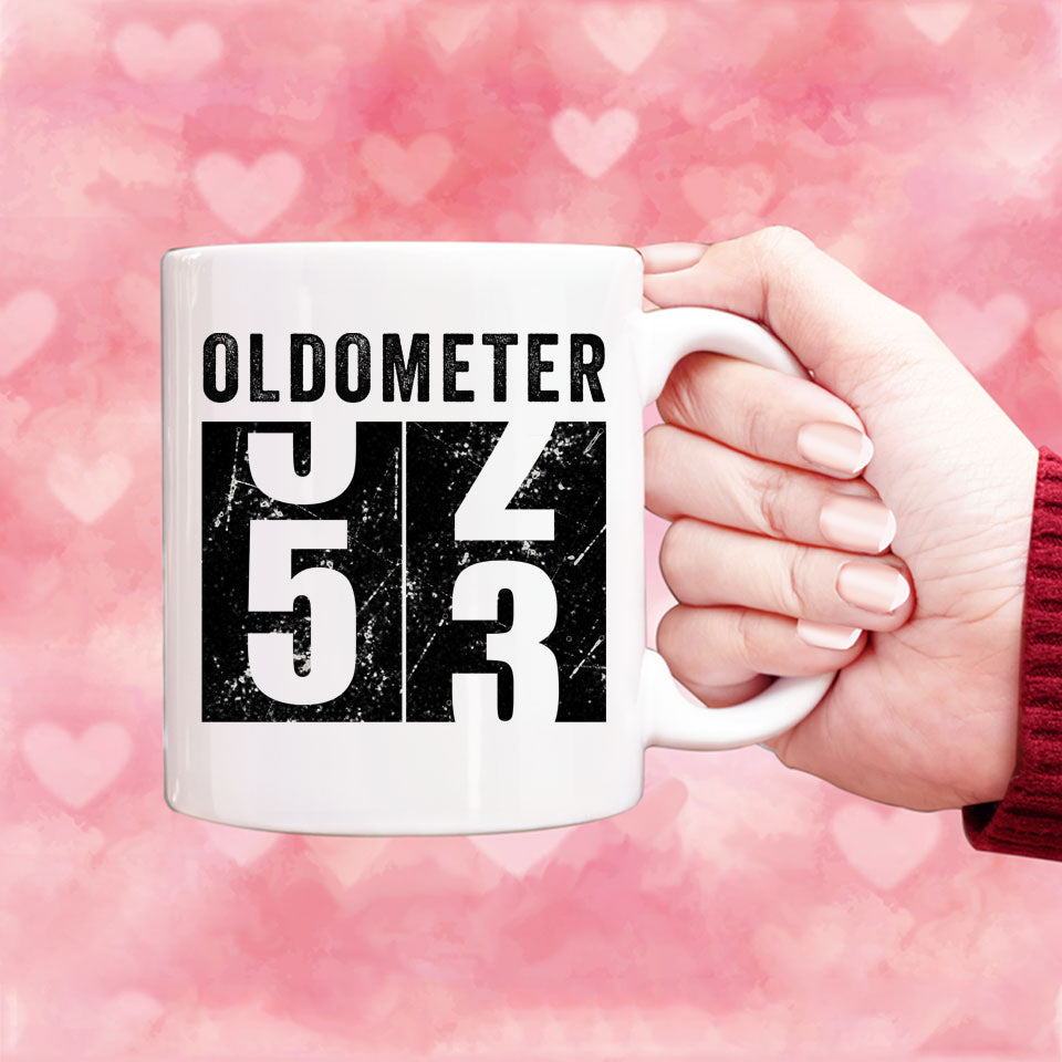 Oldometer 53 Mug, Turning 53 Mug, 53rd Birthday Gift, 53 years Old Gift