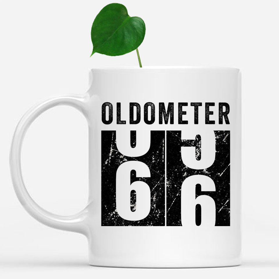 Oldometer 66 Mug, Turning 66 Mug, 66th Birthday Gift, 66 years Old Gift