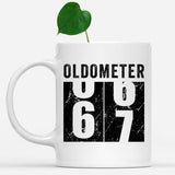 Oldometer 67 Mug, Turning 67 Mug, 67th Birthday Gift, 67 years Old Gift