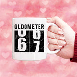 Oldometer 67 Mug, Turning 67 Mug, 67th Birthday Gift, 67 years Old Gift