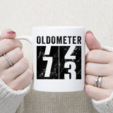 Oldometer 73 Mug, Turning 73 Mug, 73rd Birthday Gift, 73 years Old Gift