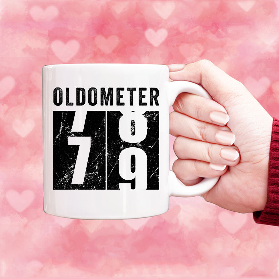 Oldometer 79 Mug, Turning 79 Mug, 79th Birthday Gift, 79 years Old Gift