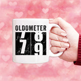 Oldometer 79 Mug, Turning 79 Mug, 79th Birthday Gift, 79 years Old Gift