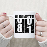 Oldometer 81 Mug, Turning 81 Mug, 81st Birthday Gift, 81 years Old Gift