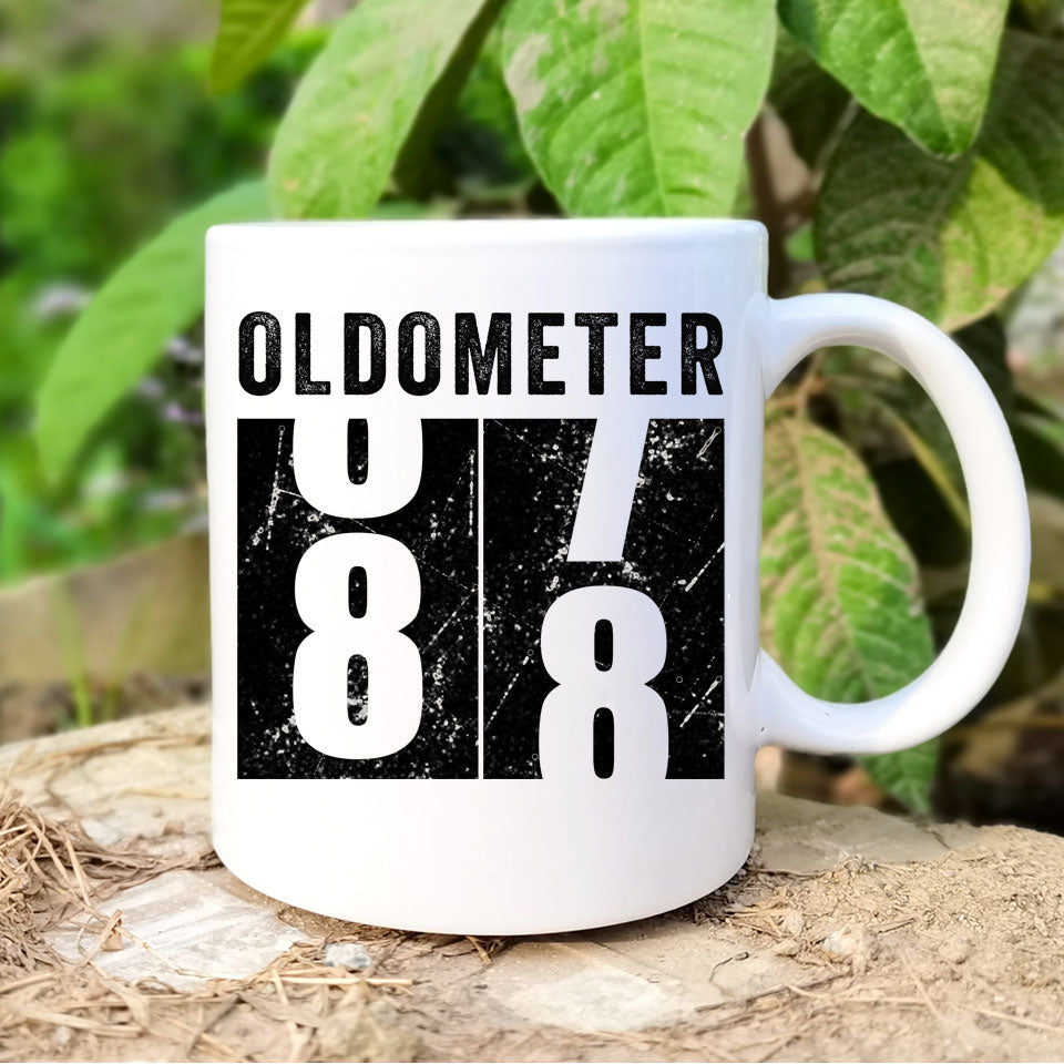 Oldometer 88 Mug, Turning 88 Mug, 88th Birthday Gift, 88 years Old Gift