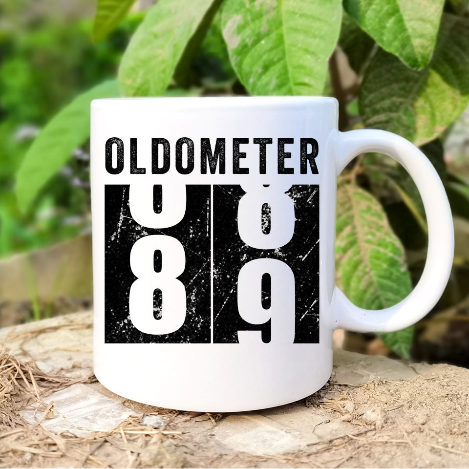 Oldometer 89 Mug, Turning 89 Mug, 89th Birthday Gift, 89 years Old Gift