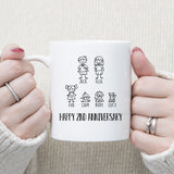 Personalization Anniversary Mug, Custom Family Members Mug, 2nd Anniversary Gift for Couple, 2 years Anniversary Mug