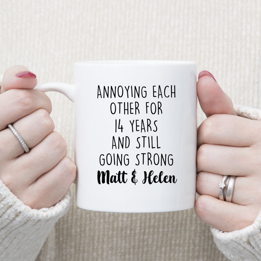 Personalized 14th Anniversary Gift, 14 years Wedding Anniversary Gift Ideas, 14 years Custom Anniversary Cup, Funny Anniversary Mug