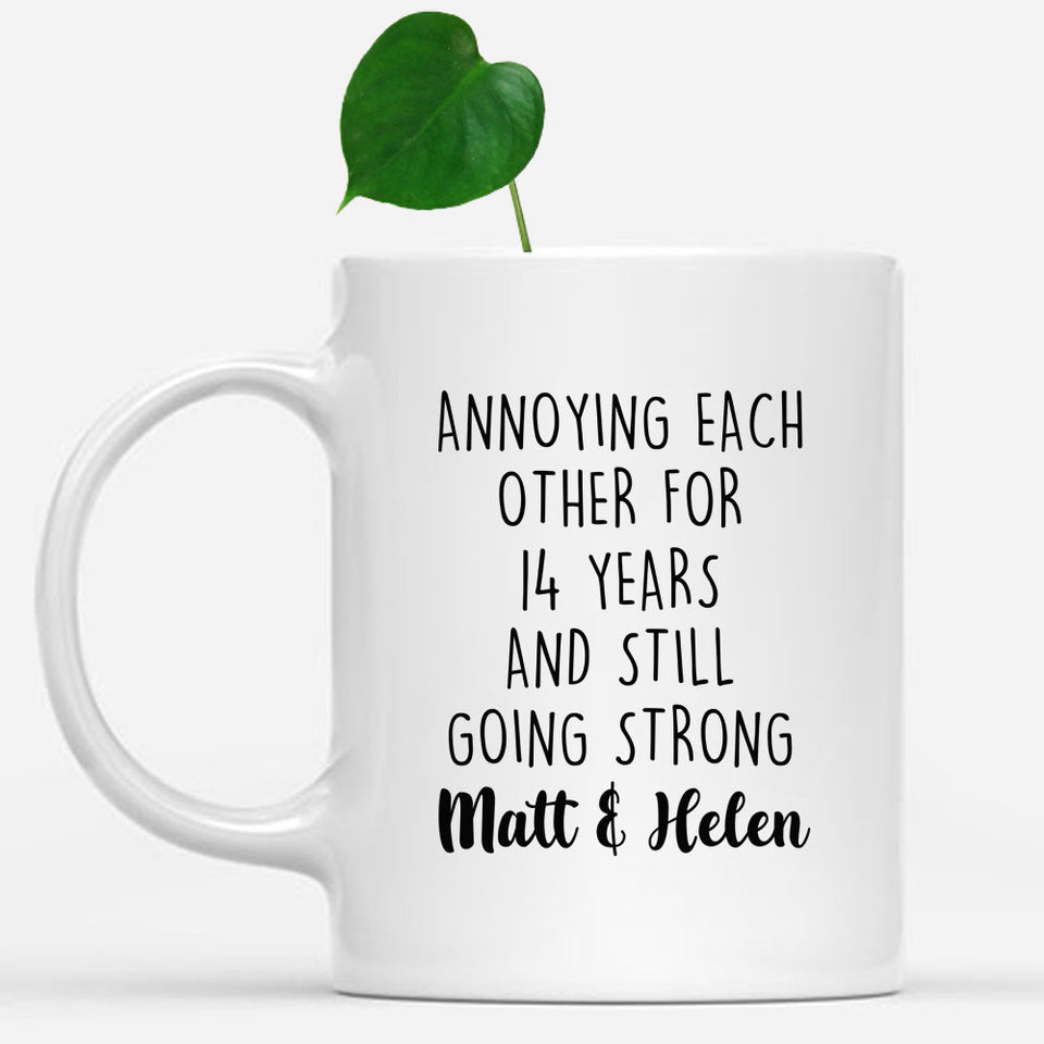 Personalized 14th Anniversary Gift, 14 years Wedding Anniversary Gift Ideas, 14 years Custom Anniversary Cup, Funny Anniversary Mug