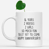 Personalized 16th Anniversary Gift, 16 years Wedding Anniversary Gift For Him, 16 years Custom Anniversary Mug For Her, Couple Anniversary Mug