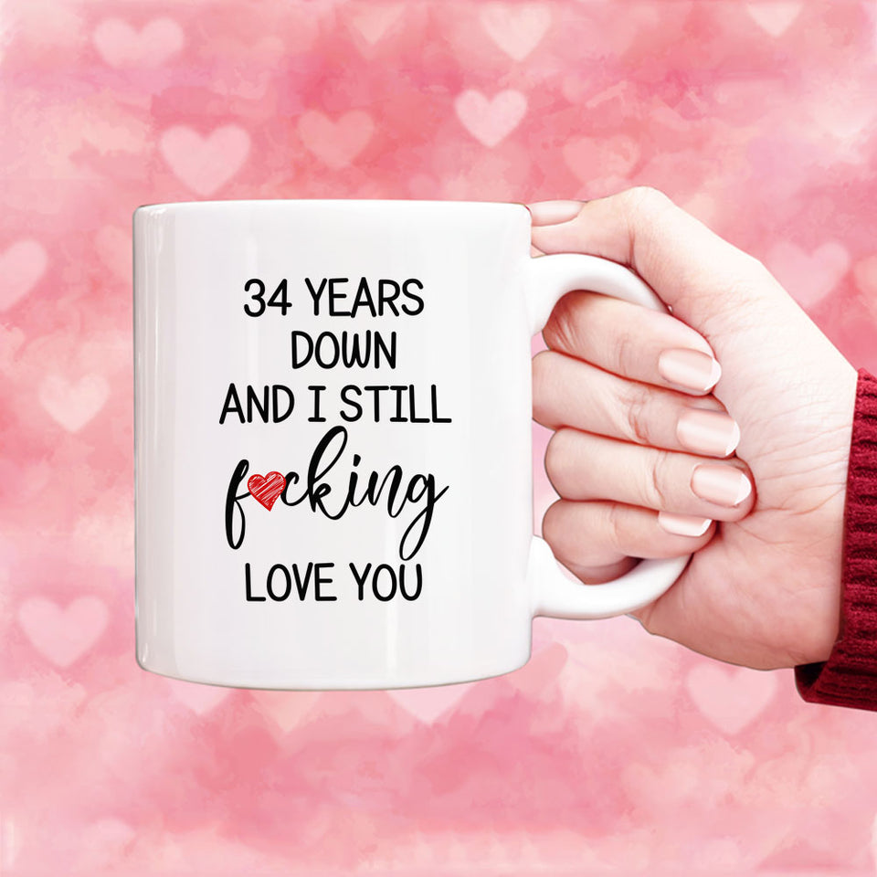 Personalized 34 years Anniversary Mug, 34th Anniversary Gift for Husband, Couple Mug for 34th Anniversary