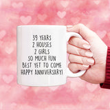 Personalized 39th Anniversary Gift, 39 years Wedding Anniversary Gift For Him, 39 years Custom Anniversary Mug For Her, Couple Anniversary Mug