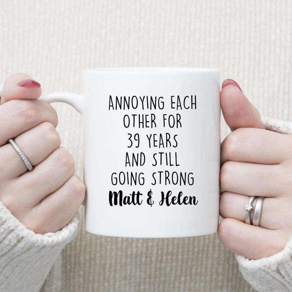 Personalized 39th Anniversary Gift, 39 years Wedding Anniversary Gift Ideas, 39 years Custom Anniversary Cup, Funny Anniversary Mug