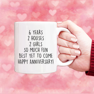 Personalized 6th Anniversary Gift, 6 years Wedding Anniversary Gift For Him, 6 years Custom Anniversary Mug For Her, Couple Anniversary Mug
