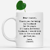 Personalized Dear Husband Mugs, Birthday Mugs for Him, 54th Anniversary Gift, Funny 54 years Wedding Mug
