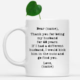 Personalized Dear Husband Mugs, Birthday Mugs for Him, 68th Anniversary Gift, Funny 68 years Wedding Mug