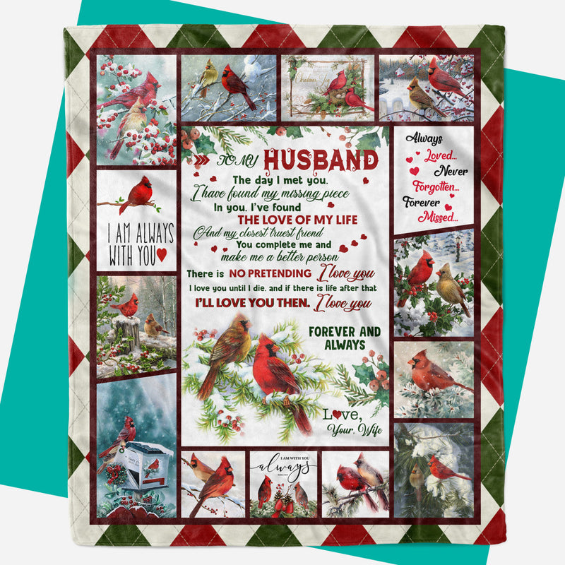Mens Anniversary Gift Ideas, Cardinal Bird To My Husband Blanket, Roma –  Shedarts