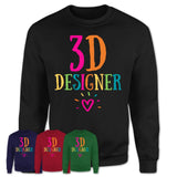 3D Designer Rainbow Lettering Heart Shirt, Employee Appreciation Gifts
