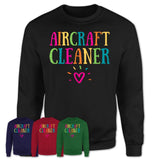 Aircraft Cleaner Rainbow Lettering Heart Shirt, Employee Appreciation Gifts