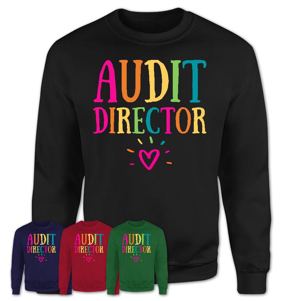 Audit Director Rainbow Lettering Heart Shirt, Employee Appreciation Gifts