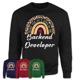 Backend Developer Because Your Life Worth My Time Rainbow T-Shirt