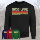 Bass Lake North Carolina Funny Fishing Camping Summer Retro Gift T-Shirt
