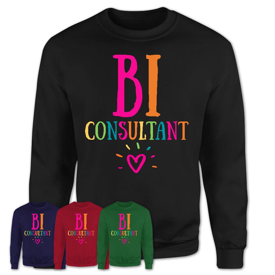 Bi Consultant Rainbow Lettering Heart Shirt, Employee Appreciation Gifts