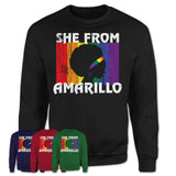 Black Girl She From Amarillo Texas Shirt LGBT Pride Gift