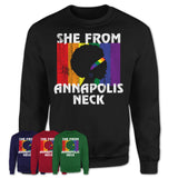 Black Girl She From Annapolis Neck Maryland Shirt LGBT Pride Gift