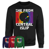 Black Girl She From Central Islip New York Shirt LGBT Pride Gift