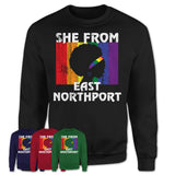 Black Girl She From East Northport New York Shirt LGBT Pride Gift