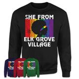 Black Girl She From Elk Grove Village Illinois Shirt LGBT Pride Gift