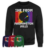 Black Girl She From Farmington Hills Michigan Shirt LGBT Pride Gift