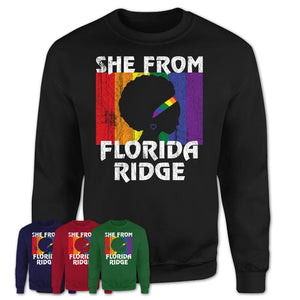 Black Girl She From Florida Ridge Florida Shirt LGBT Pride Gift