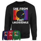Black Girl She From Fort Lauderdale Florida Shirt LGBT Pride Gift