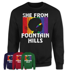 Black Girl She From Fountain Hills Arizona Shirt LGBT Pride Gift