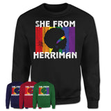 Black Girl She From Herriman Utah Shirt LGBT Pride Gift