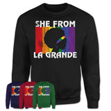 Black Girl She From La Grande Oregon Shirt LGBT Pride Gift